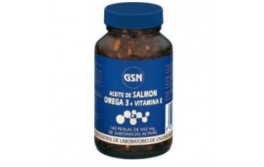 Aceite de salmón Omega 3 + vitamina E 180 perlas GSN