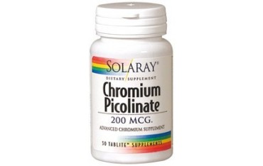 Picolinato de cromo 200 mcg 50 tabletas Solaray