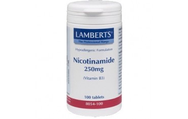 Vitamina B3 o Nicotinamida 250 mg 100 tabletas Lamberts