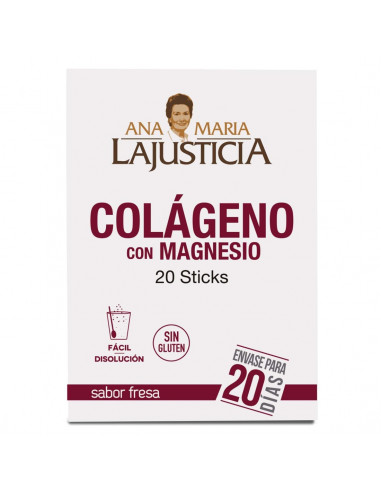 Colágeno con magnesio 20 sticks de 4,5 g -sabor fresa- Ana María Lajusticia