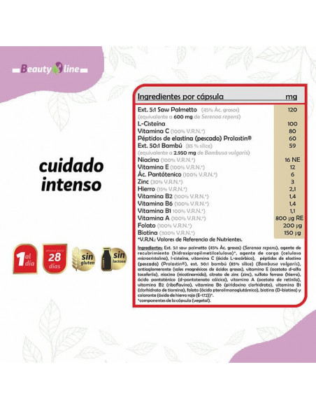 Cabello, Piel & Uñas Intensive 28 cap Pinisan