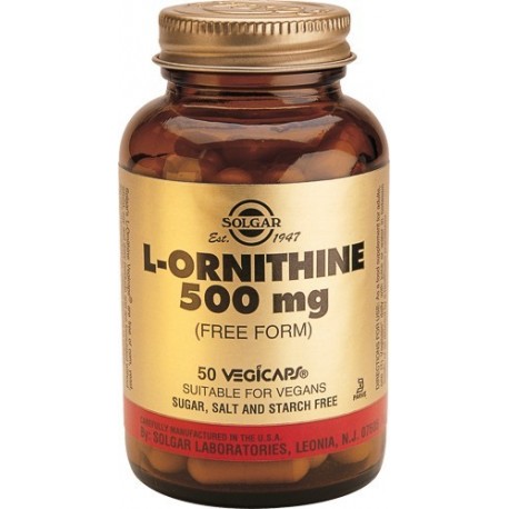 L-Ornitina 500 mg 50 cápsulas vegetales Solgar