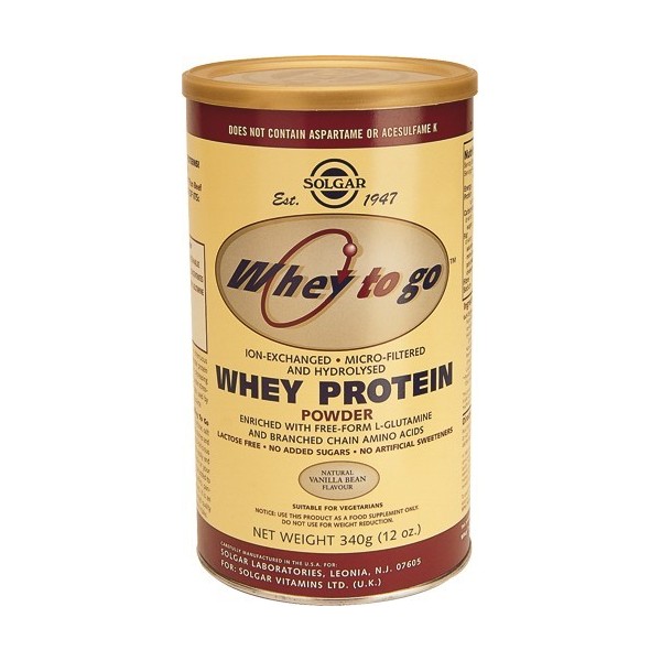 Whey to go proteína de suero en polvo (sabor vainilla) 340 g Solgar